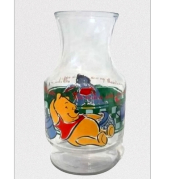 Winnie The Pooh and Eeyore Vintage Anchor Hocking Glass carafe - Picture 2 of 9